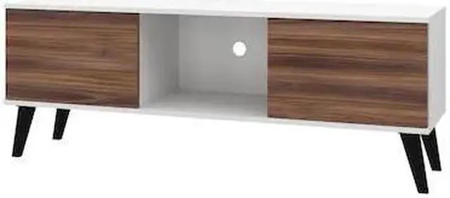 Alt view image 2 of 13 - Doyers 53.15 TV Stand in White and Nut Brown