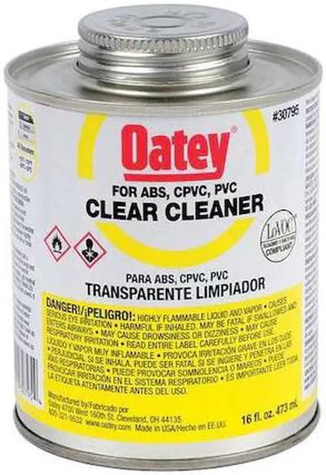 Alt view image 2 of 9 - OATEY 30795 Pipe Cleaner,Low VOC,16 oz.,Clear