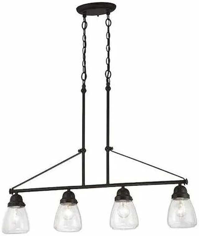 Main image of NUVO 60-5548 Laurel 4 Light Trestle Clear Seeded Glass Sudbury Bronze