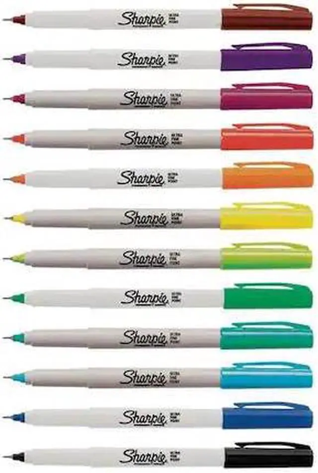 Main image of SHARPIE 37175PP Permanent Marker Set, Ultra Fine Tip, Capped, 12 PK
