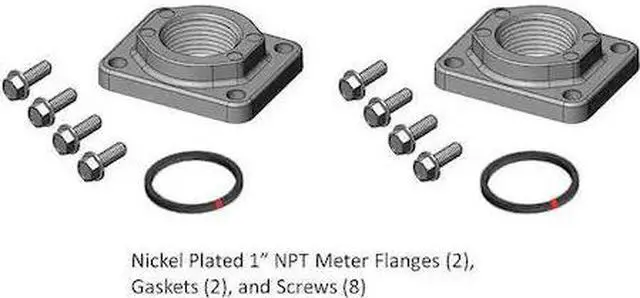 Alt view image 2 of 4 - Fill-Rite KIT900PF1N 1-Inch NPT Nickel Plated Meter Flange O-Ring and Bolt Kit