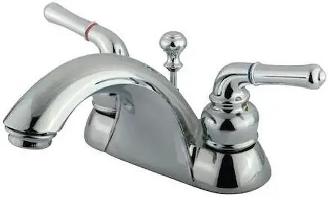 Alt view image 4 of 4 - Kingston Brass KB2621B Two Handle 4 in. Centerset Lavatory Faucet with Retail Pop-up