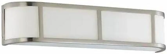Main image of NUVO 60-2873 Odeon 3 Light Wall Sconce Satin White Glass Brushed Nickel