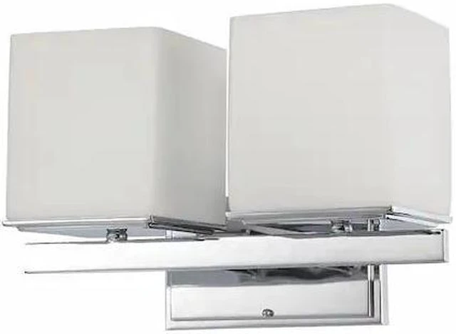 Main image of NUVO 60-4082 Bento 2 Light Vanity Fixture Satin White Glass Polished Chro