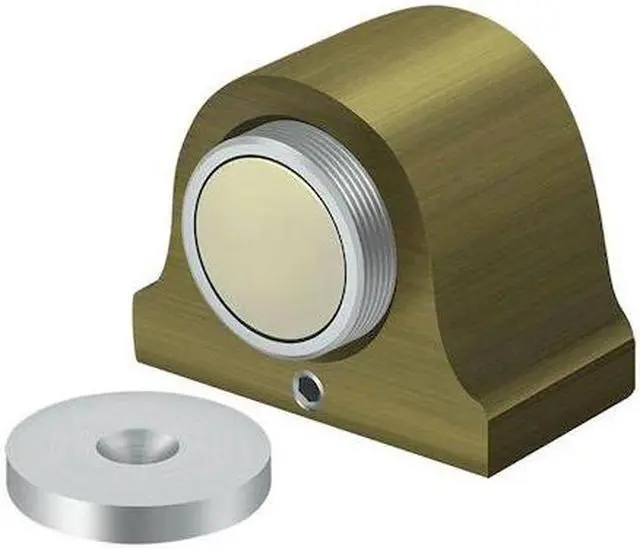 Alt view image 2 of 2 - Solid Brass Magnetic Dome Stop (Antique Brass)
