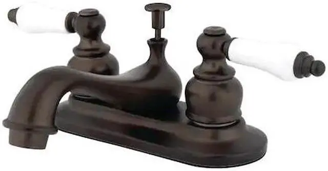 Alt view image 2 of 2 - Two Handle 4" Centerset Lavatory Faucet with Retail Pop-up in Oil Rubbed Bronze by Kingston Brass