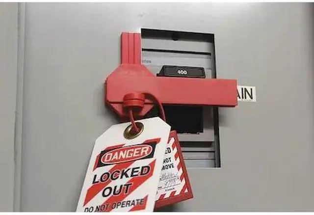 Alt view image 2 of 2 - CONDOR 48KV14 Circuit Breaker Lockout,1-3/8 in. H,Red