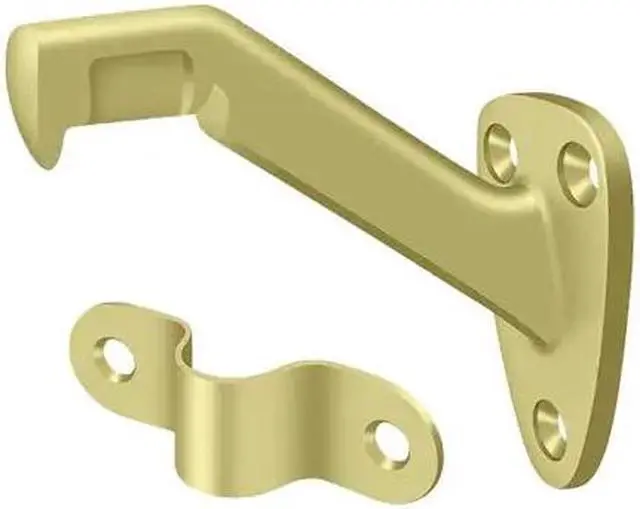 Alt view image 2 of 2 - Deltana HRB325U3 3.31 in. Projection Hand Rail Brackets, Bright Brass - Solid Brass - 10 Case