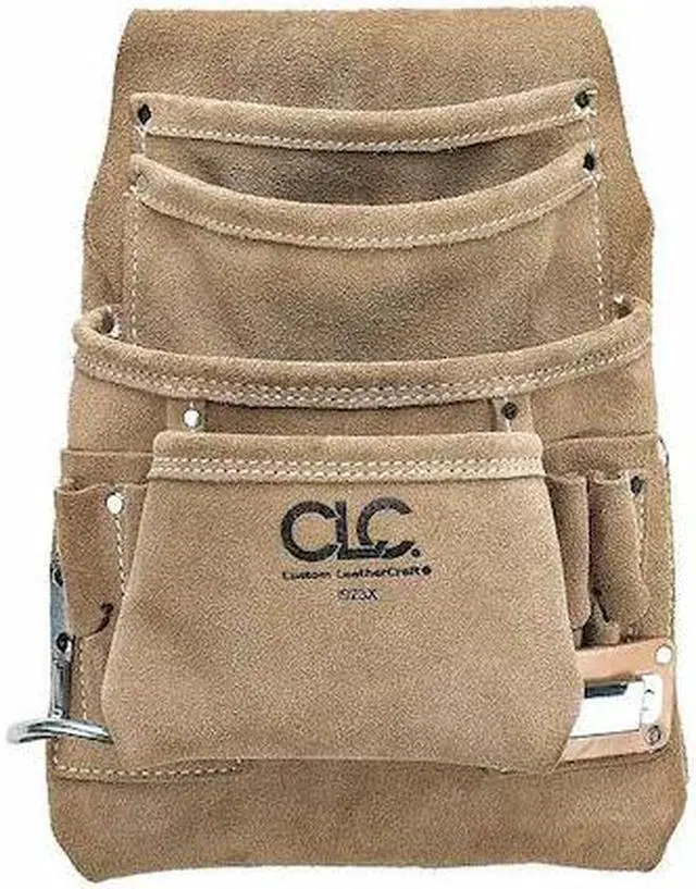 Alt view image 2 of 7 - Clc Tan Nail and Tool Pouch, Suede Leather, Fits Belts Up To (In.): 2-3/4 I923X