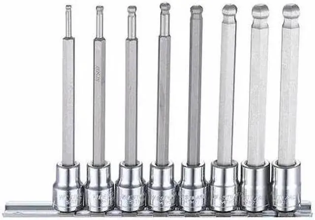 Main image of WESTWARD 54TM66 3/8" Drive Socket Bit Set, Metric, 8pcs