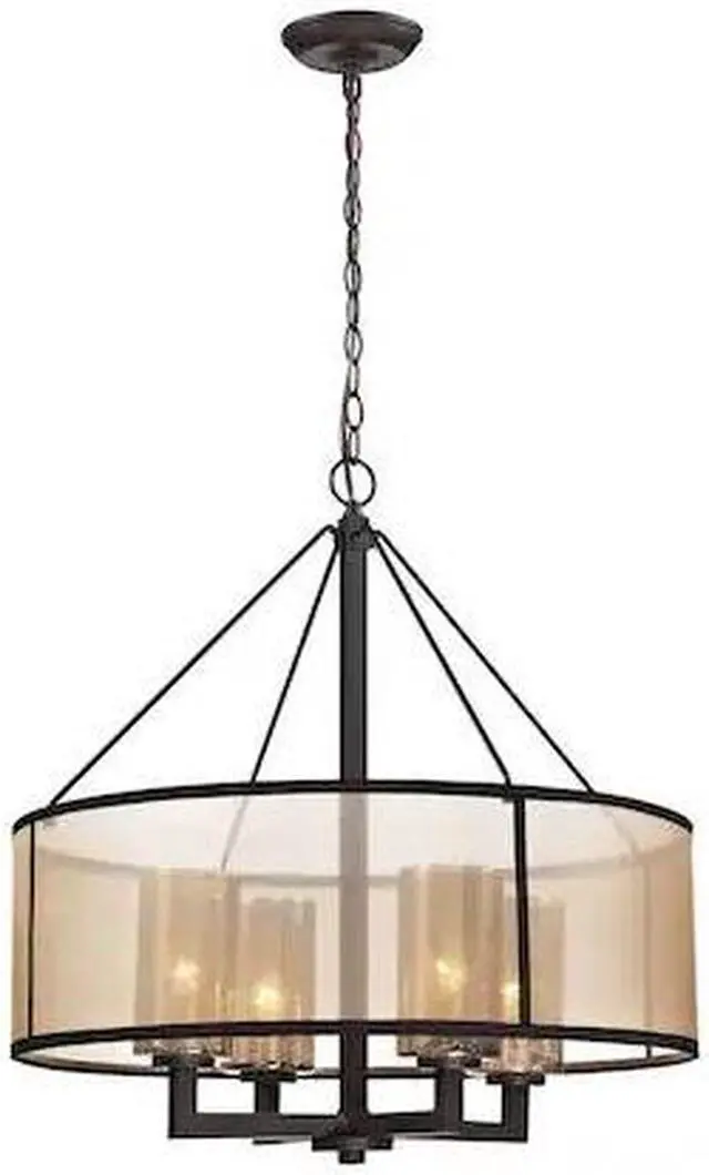 Alt view image 2 of 16 - Elk Lighting Diffusion Collection 4 Light Chandelier In Oil Rubbed Bronze - 57027/4