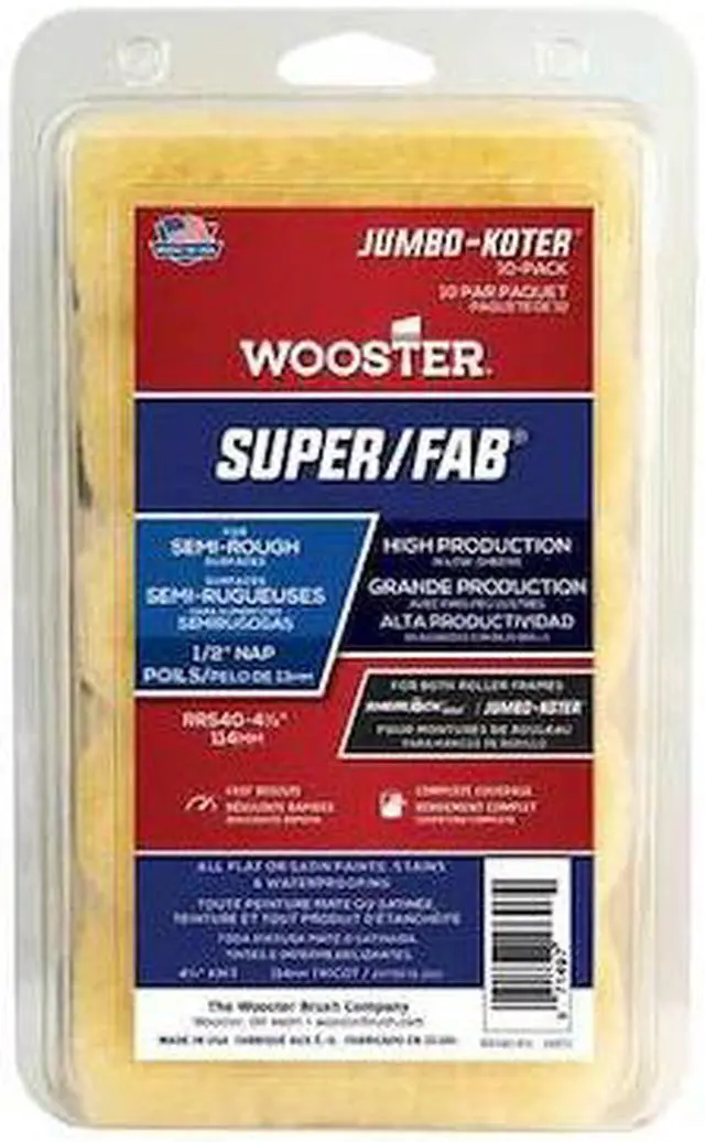 Main image of WOOSTER RR540 4-1/2" Mini Paint Roller Cover, 1/2" Nap, Knit Fabric