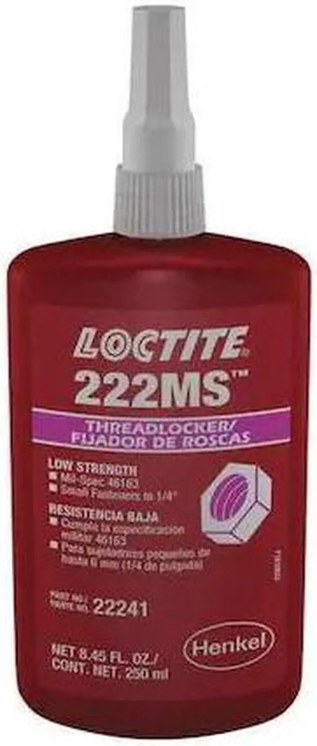 Main image of LOCTITE 135335 Threadlocker, LOCTITE 222MS, Purple, Low Strength, Liquid, 250
