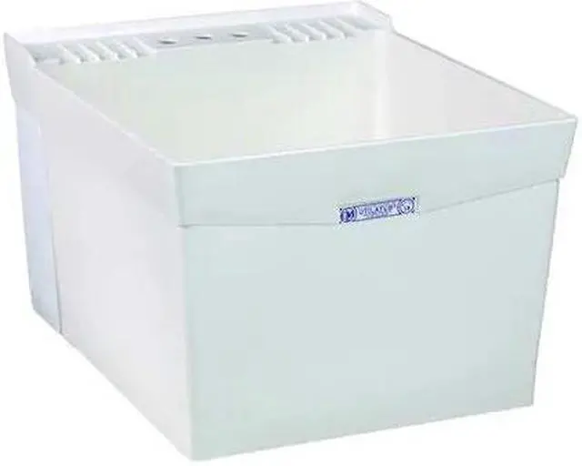 Alt view image 5 of 8 - MUSTEE 19W 20 in W x 24 in L x 34 in H, Wall Mount, Thermoplastic, Laundry Tub