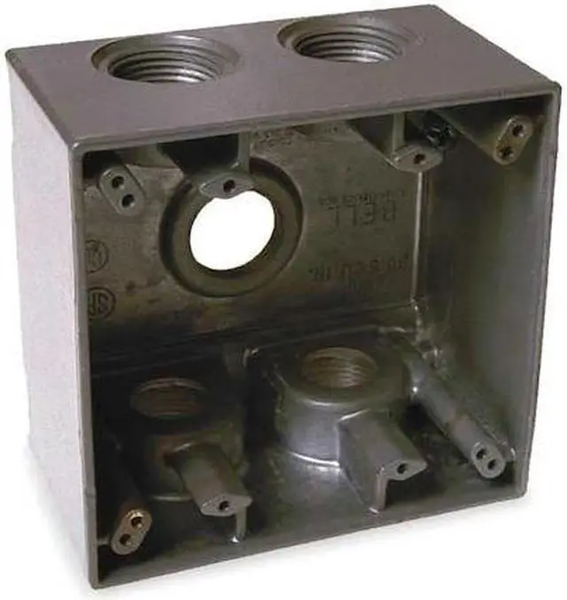 Alt view image 4 of 4 - BELL OUTDOOR 5389-0 Weatherproof Electrical Box, 36 cu in, Double Gang Box