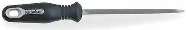 Main image of NICHOLSON 21729HNN 6" Triangle Single Cut Slim Taper File with Ergonomic Handle
