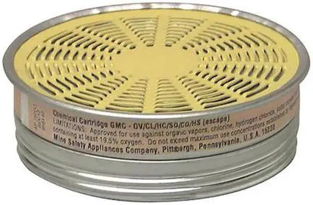 Alt view image 3 of 3 - MSA SAFETY 464046 Cartridge, Comfo Chemical and Combination Cartridge, Yellow,