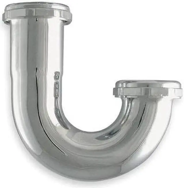 Main image of ZORO SELECT 1PNK4 1-1/2 Dia, Brass, Chrome/Brass, Kitchen, J-Bend