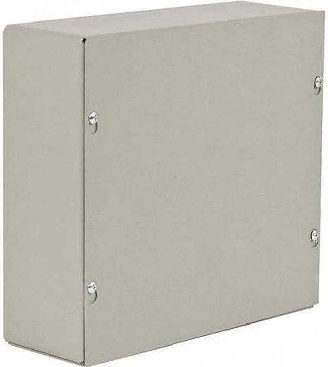 Alt view image 2 of 2 - 10"H x 8"W x 6"D Metallic Enclosure, Gray, Knockouts: No, Screws Closure Method