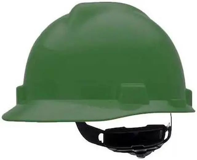 Alt view image 3 of 9 - MSA Safety 475362 V-Gard Slotted Green Protective Cap w/ Fas-Trac III Suspension