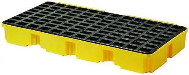 Alt view image 5 of 9 - Eagle Mfg / Justrite - 1632 - Eagle Yellow High Density Polyethylene 5000 lb 30 gal Spill Deck - Supports 2 Drums - 26