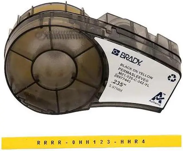 Alt view image 2 of 3 - BRADY M21-125-C-342-YL Wire Marking Sleeves,Black/Yellow