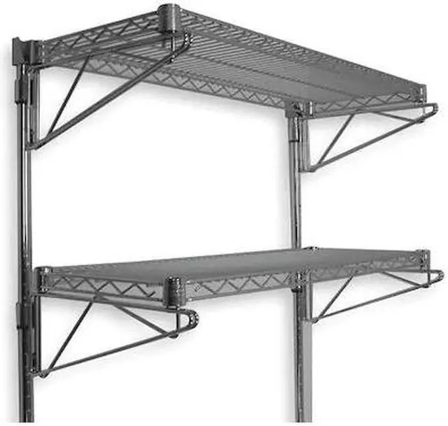 Main image of ZORO SELECT 2HGD9 Steel Wire Wall Shelving, 18"D x 24"W x 34"H, Chrome