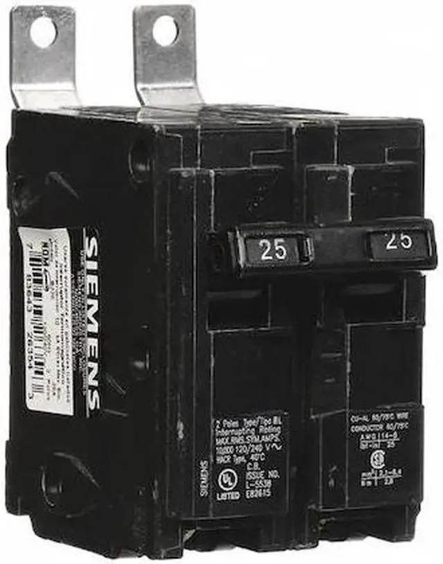 Alt view image 2 of 4 - SIEMENS B225 Miniature Circuit Breaker, BL Series, 25A, 2 Pole, 120/240V AC,