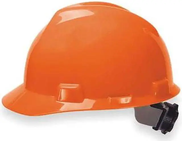 Alt view image 3 of 9 - Hard Hat, Front Brim, Slotted, 4 pt. Ratchet, Orange