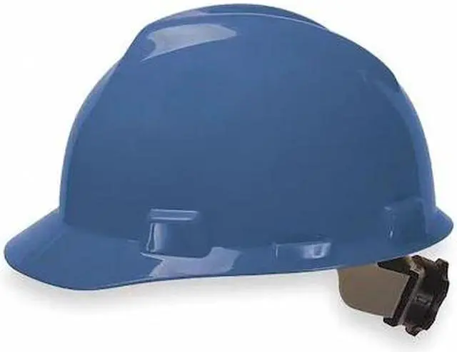Alt view image 3 of 9 - Hard Hat, Front Brim, Slotted, 4 pt. Ratchet, Blue