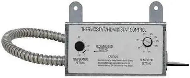 Alt view image 2 of 3 - Attic Fan Thermostat/Humidistat