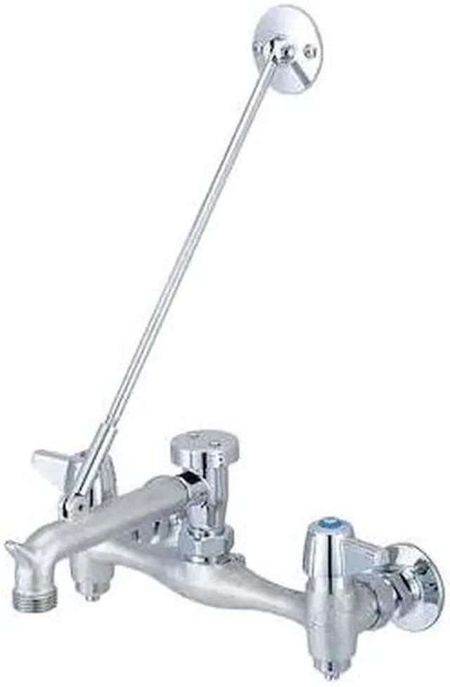 Alt view image 2 of 2 - Central Brass 0054-URC-QI 5.75 in. Two Handle Wallmount Service Sink Faucet - Rough Chrome