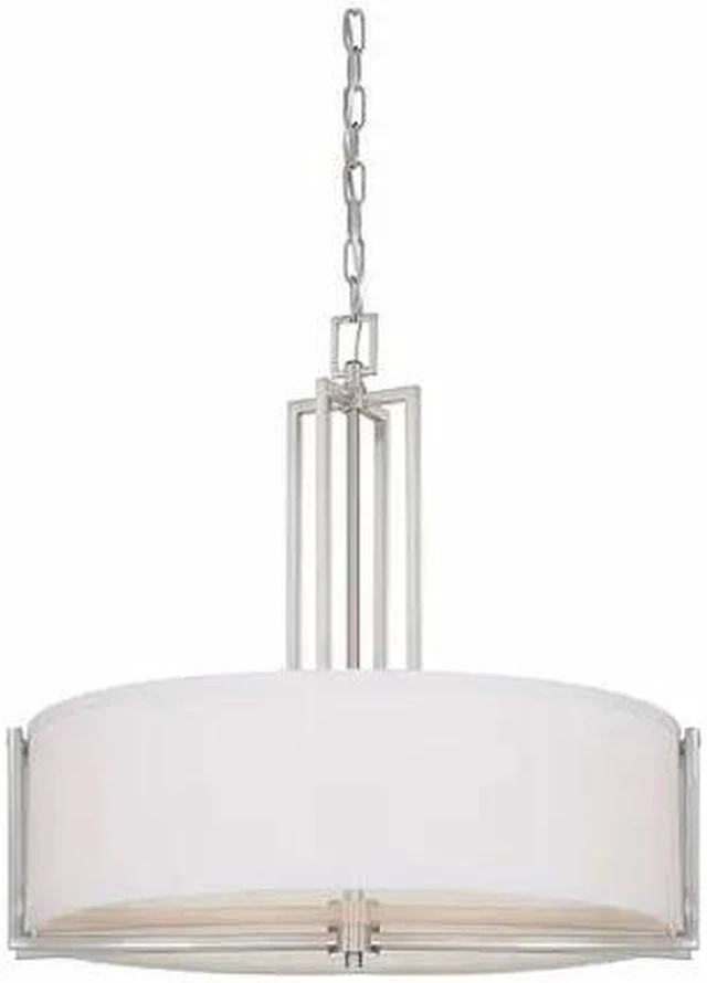 Main image of NUVO 60-4756 Gemini 4-Light Pendant with Slate Gray Fabric Shade