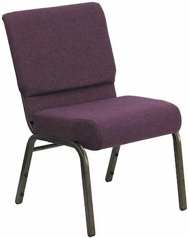 Alt view image 5 of 11 - Flash Furniture FD-CH0221-4-GV-005-GG Hercules Series 21-Inch Extra Wide Plum Stacking Church Chair with Gold Vein Frame