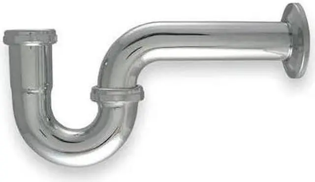Main image of ZORO SELECT 1PNN4 1-1/4 " Dia., Brass, Chrome/Brass Finish, Lavatory, P-Trap