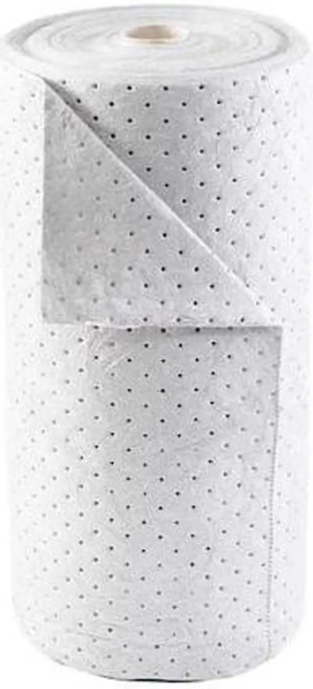 Main image of BRADY BRO150 Sorbent Roll, 38 gal, 30 in x 150 ft, Oil, White, Polypropylene