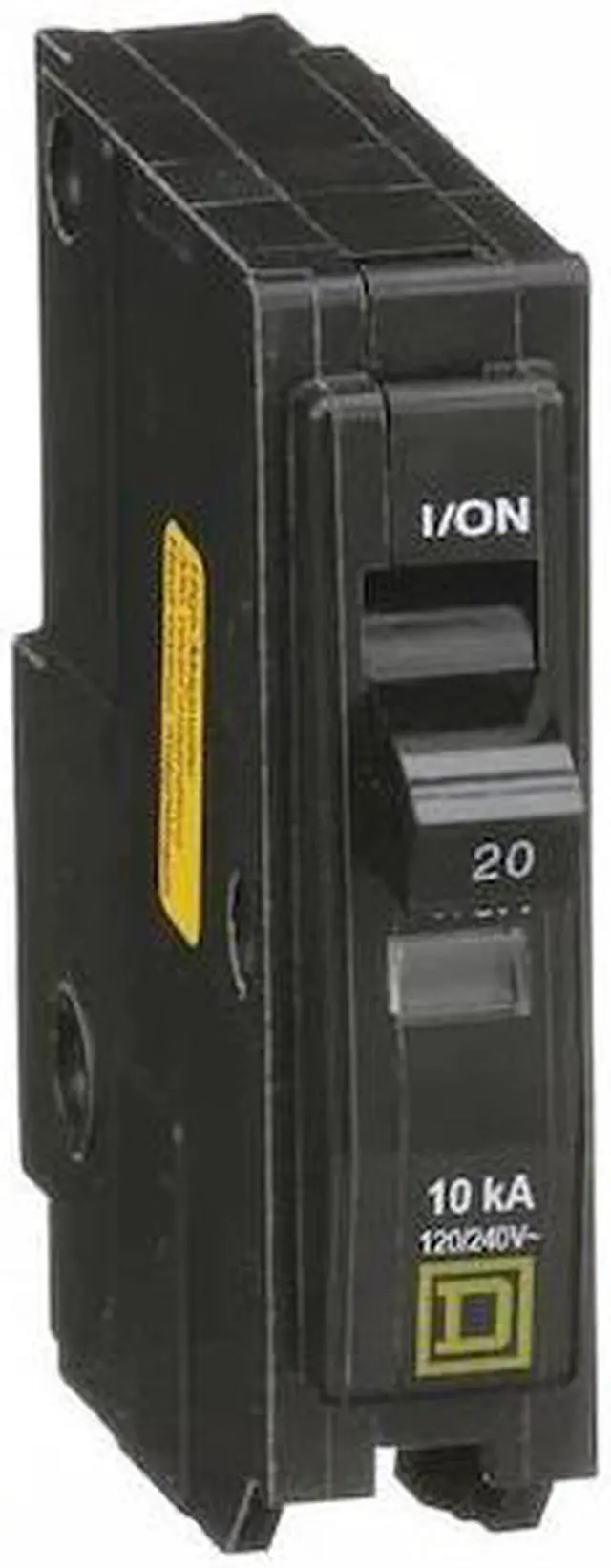 Alt view image 2 of 2 - SQUARE D QO120HM Miniature Circuit Breaker, QO Series, 20A, 1 Pole, 120V AC,