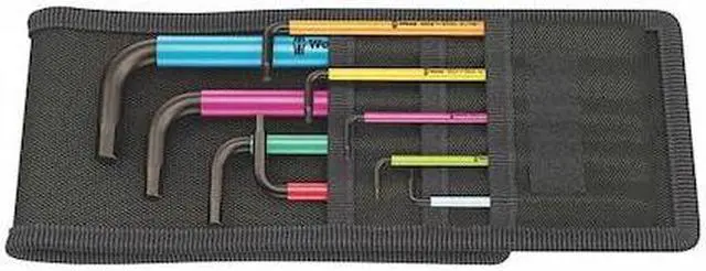 Alt view image 2 of 10 - Wera Long L-Shaped SAE Black Oxide Ball End Hex Key Set, Number of Pieces: 9