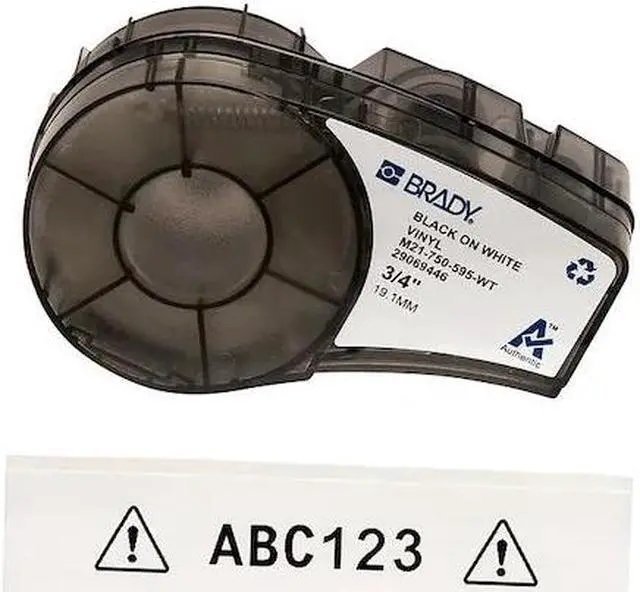 Alt view image 3 of 10 - BRADY M21-750-595-WT Label Tape Cartridge, Black/White, Labels/Roll: Continuous