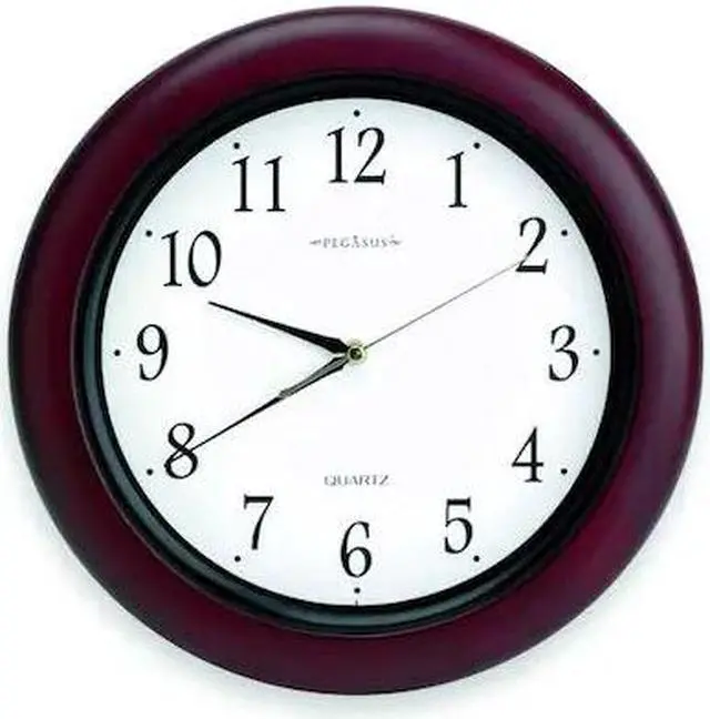 Main image of ZORO SELECT 6NN69 14" Analog Quartz Wall Clock, Burgundy