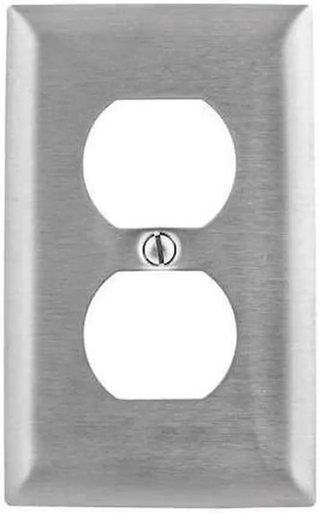 Alt view image 2 of 2 - Hubbell Wiring Device-kellems Duplex Receptacle Wall Plate, Jumbo, SS Jumbo SSJ8