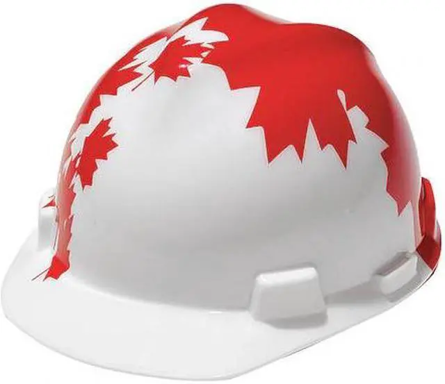Alt view image 2 of 3 - MSA 10050613 Front Brim Hard Hat, Type 1, Class C, Ratchet (4-Point), White/Red