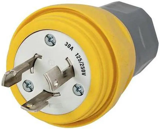 Main image of HUBBELL WIRING DEVICE-KELLEMS HBL28W08 Watertight Locking Plug, Non-NEMA, 30 A,