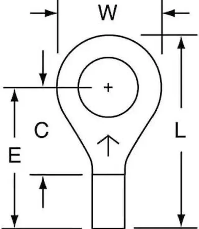 Alt view image 2 of 2 - 3M M14-14R/SK 16-14 AWG Non-Insulated Ring Terminal 1/4" Stud PK1000