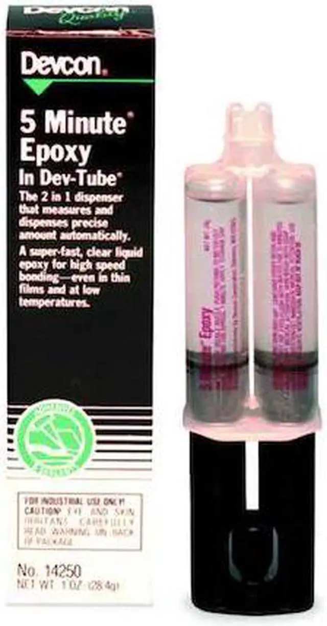 Main image of DEVCON 14250 Epoxy Adhesive, Syringe, 0.85 oz., Amber, 15 min.