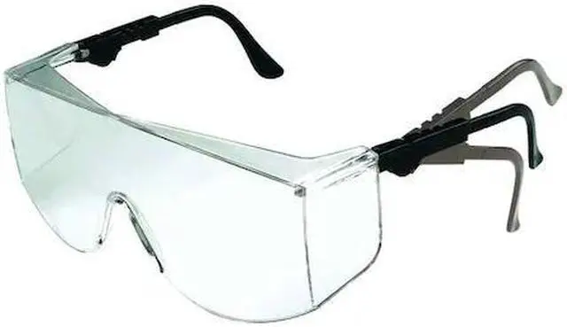 Main image of CONDOR 1VW17 Safety Glasses, OTG-Wraparound Clear Polycarbonate Lens,
