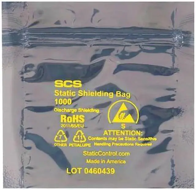 Main image of PARTNERS BRAND STC354 Reclosable Static Shield Bags, 6" x 6", Transparent, 100