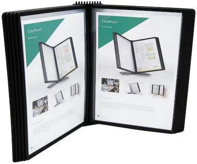Alt view image 2 of 8 - tarifold wall mounted reference system with 10 easy-load pockets - 20 sheet capacity - letter-size - black (ezw771)