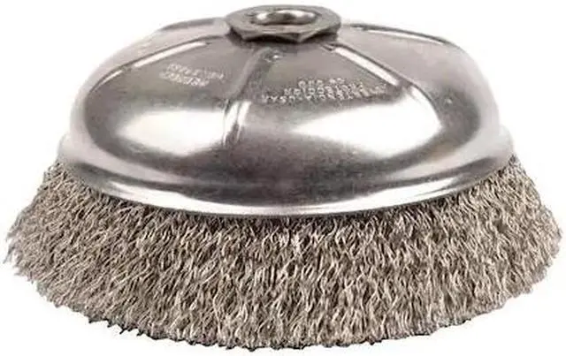Main image of WEILER 14166 6" Crimped Wire Cup Brush .020" Stainless Steel Fill 5/8"-11 UNC