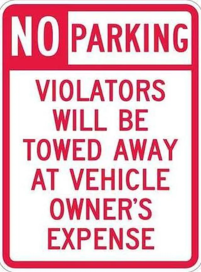 Main image of LYLE T1-1062-HI_18x24 Tow Zone No Parking Sign, 24" Height, 18" Width,